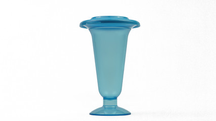 isolated blue ice cream tall glass on white background