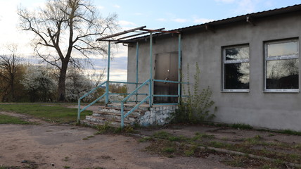 Fototapeta premium typical soviet hangar in rural zone