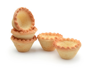 Tartlets isolated on white background.