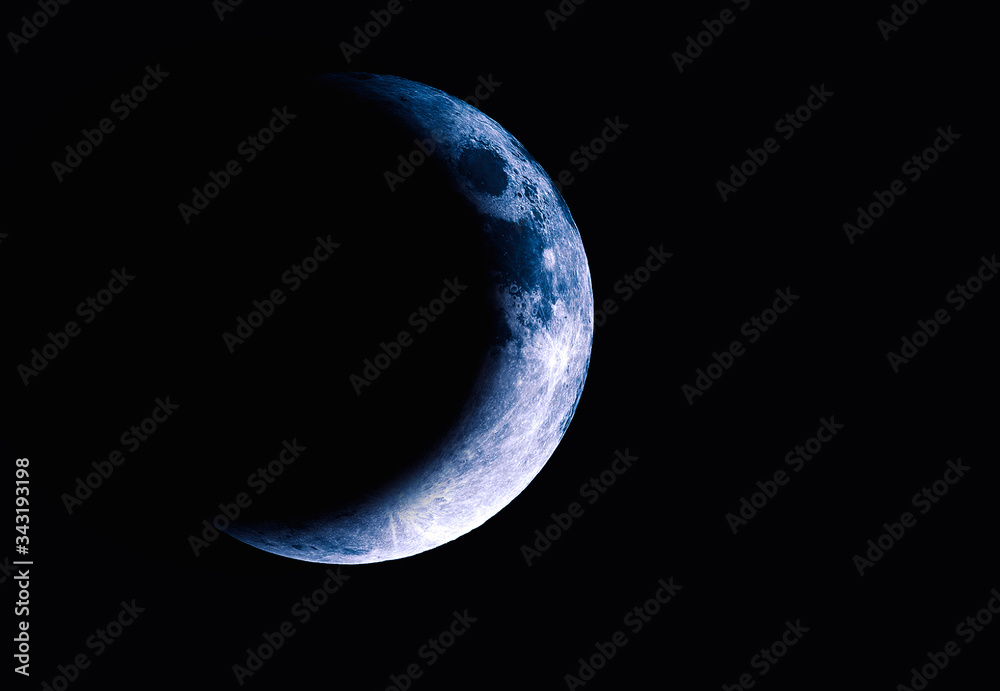Canvas Prints moon in space, half part of moon with eclipse
