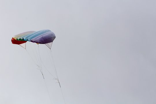 Low Angle View Of Parachute Against Clear Sky