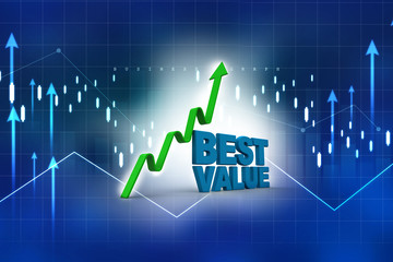 3d rendering Stock market online business concept. business Graph 