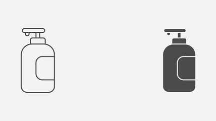 Liquid soap outline and filled vector icon sign symbol