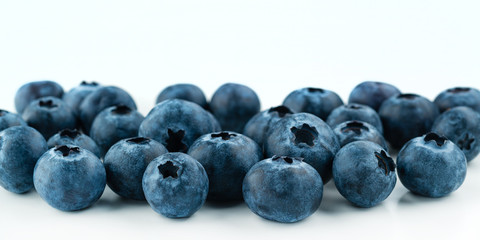Ripe blueberries with copy space for text