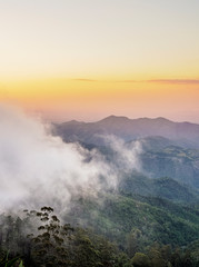 Landscape seen from La Gran Piedra at sunset, Santiago de Cuba Province, Cuba