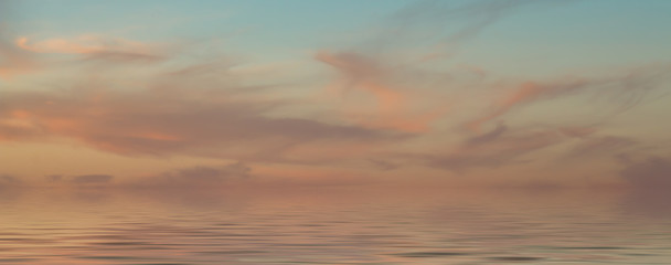 Obraz premium Beautiful sea sunset with cirrus clouds. Natural composition