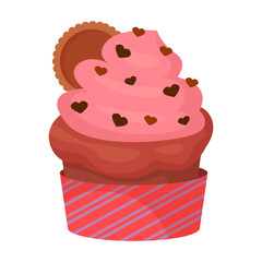 Cupcake vector icon.Cartoon vector icon isolated on white background cupcake.