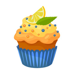 Muffin vector icon.Cartoon vector icon isolated on white background muffin.