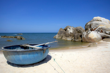 fishing boat on the beach, mui ne, Vietnam.