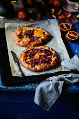 Blood orange galette..selective focus
