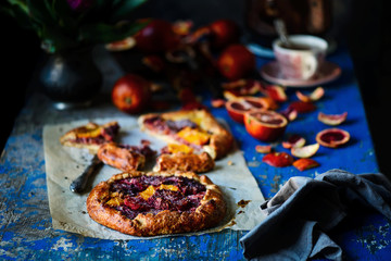 Blood orange galette..selective focus