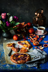 Blood orange galette..selective focus
