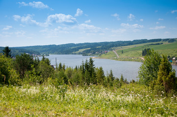 view of the Russian field across the river