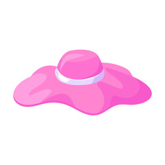 Summer hat vector icon.Cartoon vector icon isolated on white background summer hat.