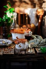 Lamb shank pies.style rustic.