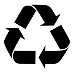 Recycle icon, isolated on a white background.