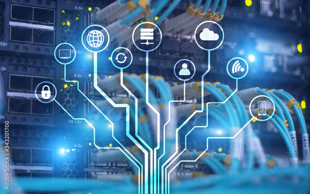 Sticker server room ict information communication technology wireless internet connection big data processin