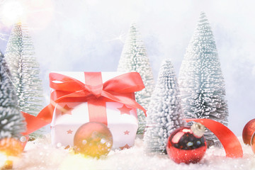 Christmas and New Year holidays background, winter season. Christmas greeting card
