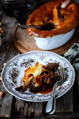 Lamb shank pies.style rustic.