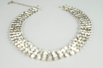 pearl necklace on white background