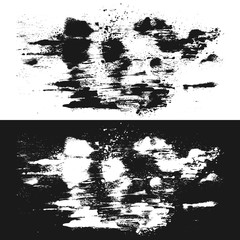 Grunge, gritty vector texture on white and black backgrounds. Subtle dirty design element. 