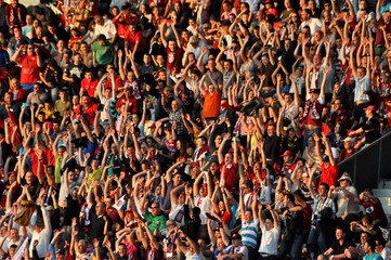 Fototapeta Full Frame Shot Of Spectators Cheering At Stadium obraz