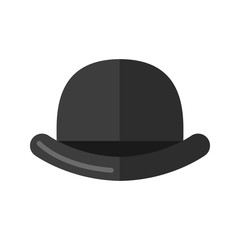 Men's bowler hat. Isolated on white background. Vector illustration.