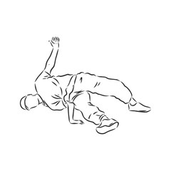 break dancer-continuous line drawing. break dance, dancer, vector sketch illustration