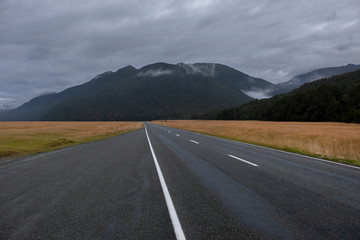 The Road between Te Anau and Manapouri, South Island, New Zealand