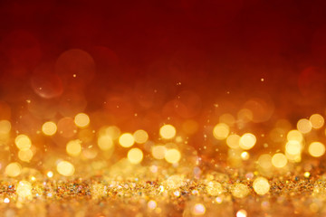 Christmas and New Year holidays background, glitter vintage lights background. defocused.