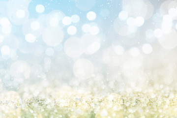 Christmas and New Year holidays background, glitter vintage lights background. defocused.