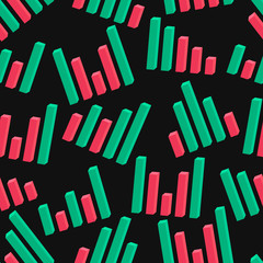 vector multi 3 dimension stock graphs seamless pattern on black