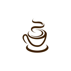 Coffee cup vector logo design illustration. Vector coffee shop template