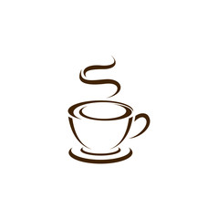 Coffee cup vector logo design illustration. Vector coffee shop template