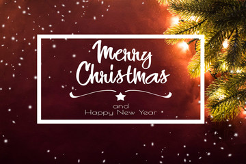 Christmas composition. Top view, flat lay, copy space.