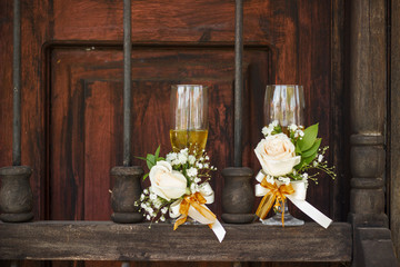 
glass of wine at wedding