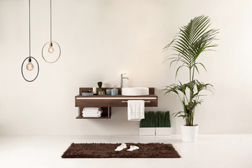 wood design bathroom and interior design. decorative objects for the home, office, hotel