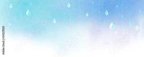 雨の降るイメージ背景の水彩イラスト Wall Mural Wallpaper Murals Keiko Takamatsu 雨の降るイメージ背景の水彩イラスト Wall Mural Wallpaper Murals Keiko Takamatsu