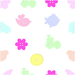 illustration of baby buttons seamless pattern