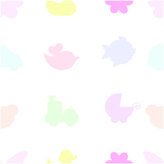 illustration of baby buttons seamless pattern