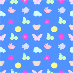illustration of baby buttons seamless pattern
