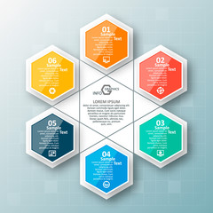 Abstract 3D Paper Infographics. Business template .Vector illustration