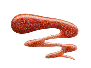 Blot of red nail polish isolated on white