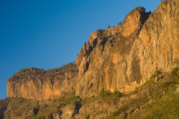 Cliff in the Roque Nublo Natural Monument. The Nublo Rural Park. Tejeda. Gran Canaria. Canary Islands. Spain.
