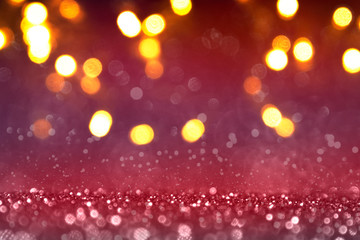 Christmas and Happy new year on blurred bokeh with snowfall banner background