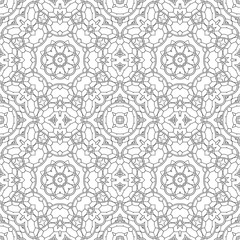 Beautiful coloring page. Seamless pattern, relax ornament. Meditative drawing coloring book. Kaleidoscope template for design work.