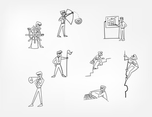 vector character man illustration concept set