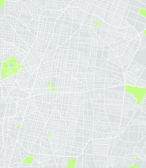 Color vector map of Mexico City Mexico.
Vector city center illustration.
