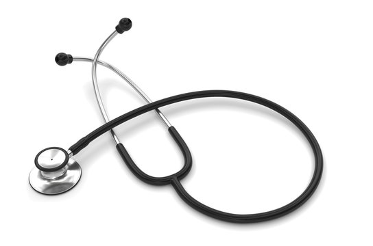 Stethoscope isolated on white 3d rendering