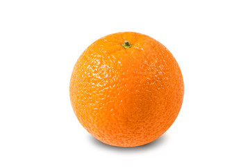 Fresh orange on white background. Isolated orange. Ripe fruit